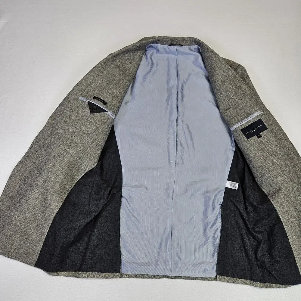 Banana Republic Sport Coat Mens 42R Gray Herringbone Jacket Blazer Tailored Fit